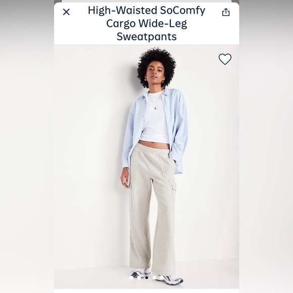 Old Navy Gray Cargo Wide-Leg Sweatpants- Womens Medium tall - Picture 3 of 5